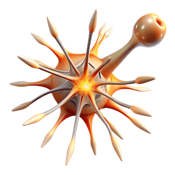 impressive traditional Neuron Firing Diagram Transparent Background with Animated Spark original png