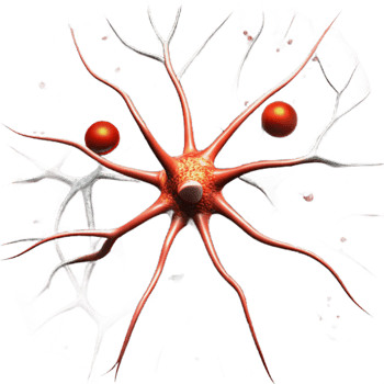 elegant modern Neuron Firing Graphic Isolated with Red Highlights premium png