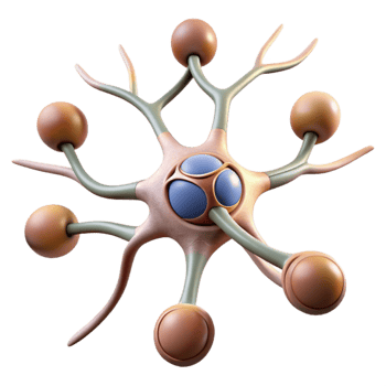impressive abstract Neuron Structure Labeled Diagram Transparent Background premium png