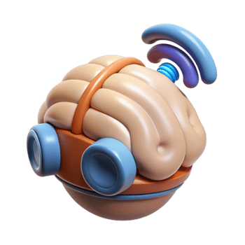 dramatic classic Neurotech Device Wireless Connection Isolated professional png