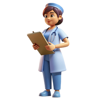elegant minimalist Nurse with Clipboard Side View Transparent detailed png