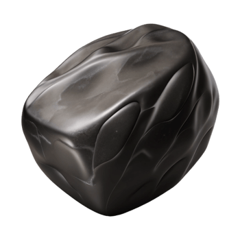 impressive contemporary Obsidian Stone Isolated with Black Sheen premium png