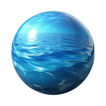 serene abstract Ocean Blue Water Reflection Transparent Background detailed png