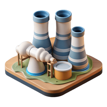 elegant modern Ocean City Power Plant with Cooling Towers Cutout genuine png