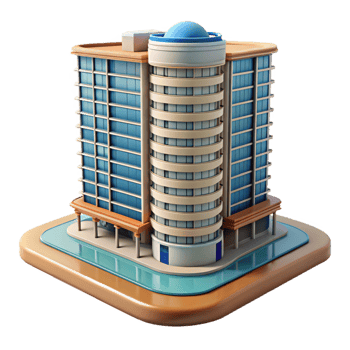 stunning creative Ocean City Residential Tower with Apartments Isolated original png
