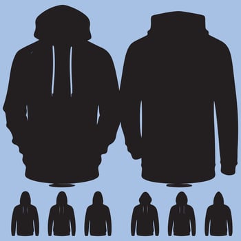 Silhouettes of people walking together in a business setting with men, women, and children vector