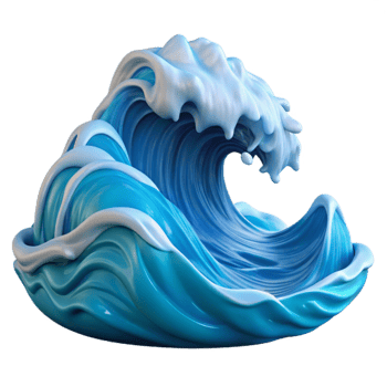 magnificent traditional Ocean Waves Crashing Blue Water Isolated high quality png