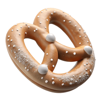 beautiful classic Oktoberfest Pretzel with Salt Crystals Isolated Element png