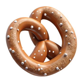 serene abstract Oktoberfest Pretzel with Salt Crystals Isolated Element original png