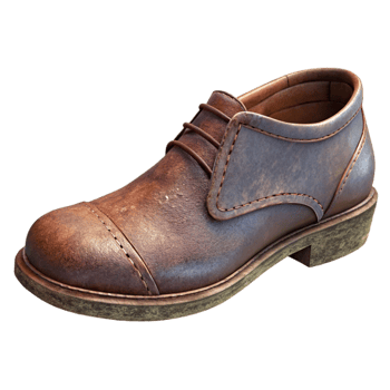 wonderful classic Old Leather Shoe Side View Isolated Element genuine png
