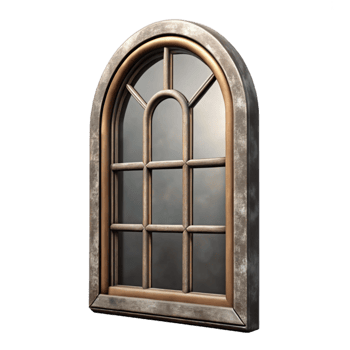 extraordinary vintage Old Window Frame Mirror Cutout with Shadow authentic png