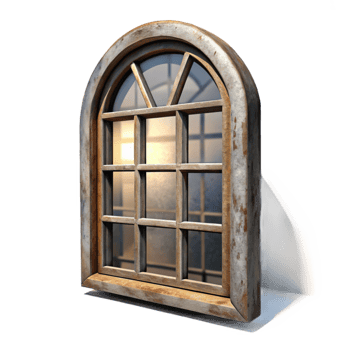 elegant artistic Old Window Frame Photo Display Cutout with Shadow genuine png