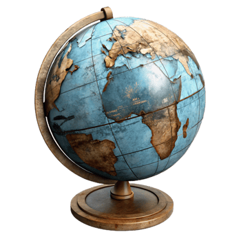 serene minimalist Old World Globe Transparent Background exclusive png