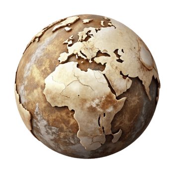 impressive rustic Old World Map with Sepia Tone png