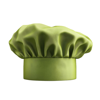 green chefs hat isolated on transparent background png
