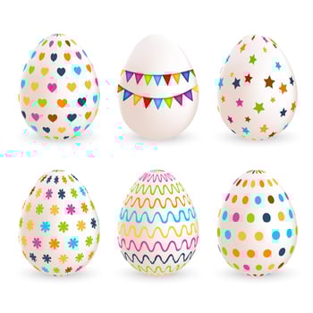 Colorful Easter eggs set vector