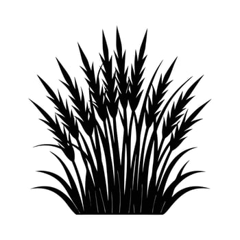 Elegant Black and White Wheat Grass Icon for Agriculture, Farming, and Nature Design vector