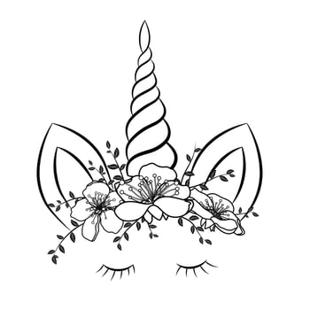 Unicorn isolated on white background. Coloring book page for adults, kids vector