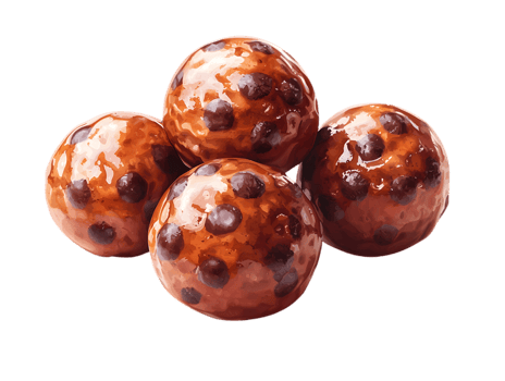 Chocolate Chip Donuts Isolated On Black Background png