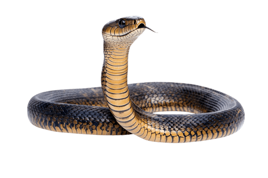 Coiled Snake Against Black Background png