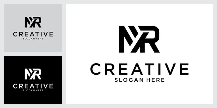 MR or RM initial letter logo design vector