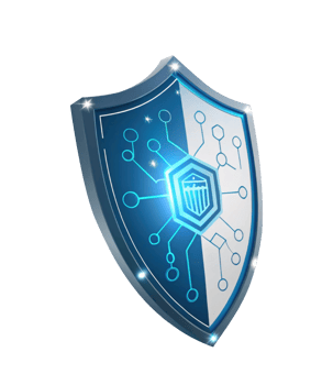 Digital shield with circuit design, symbolizing cybersecurity protection png