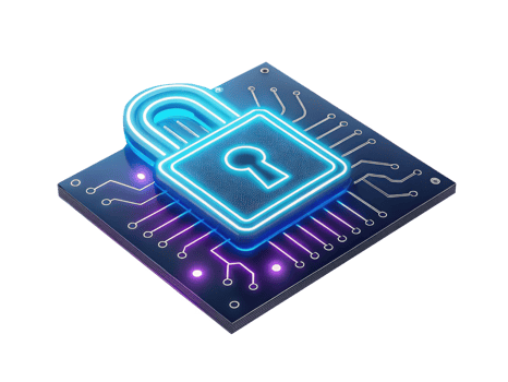 digital lock symbol on circuit board, representing cybersecurity and data protection png