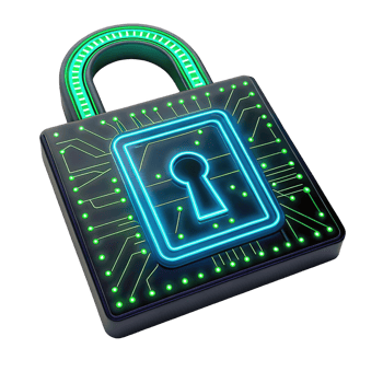 digital padlock with glowing circuits symbolizes cybersecurity and protection png