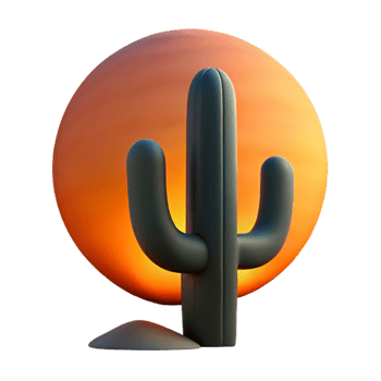 beautiful artistic A lone cactus silhouetted against a fiery desert sunset, stark, high contrast, minimalist style original png