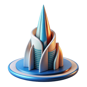 magnificent creative Conceptual skyscraper, abstract form, dynamic lines, futuristic design, minimalist aesthetic premium png