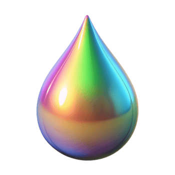 elegant vintage A single, luminous tear-shaped drop, refracting light into a spectrum of colors, with a hyperrealistic rendering style detailed png