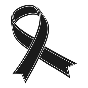 Black awareness ribbon icon illustration vector