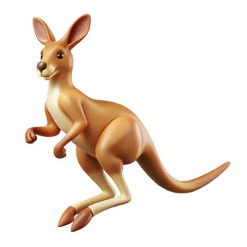 dramatic traditional A playful kangaroo hopping across the outback, dynamic pose, Australian setting exclusive png