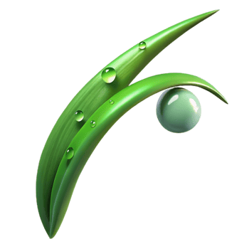elegant contemporary A single blade of grass with dew drops, macro photography, soft morning light, green tones, exclusive png
