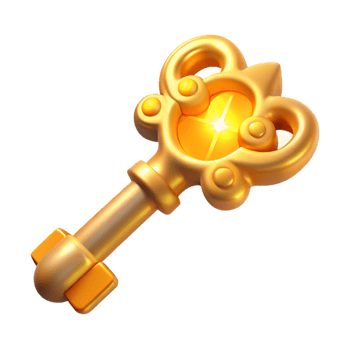 magnificent modern A magical key with intricate carvings, glowing with a soft golden light, studio lighting, realistic style exclusive png