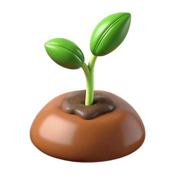 impressive artistic A sprouting seed, pushing through the soil, close-up, warm lighting, lifelike detail professional png