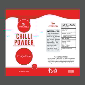 Chilli Powder Pouch Packaging Design Template vector
