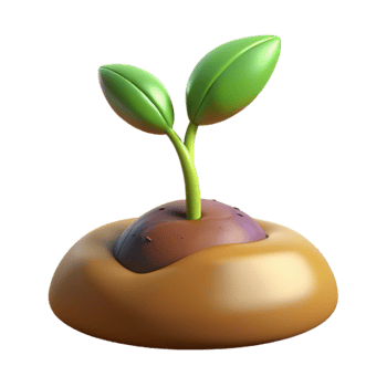 stunning vintage A sprouting seed, breaking through the soil, warm, earthy tones, time-lapse photography style detailed png