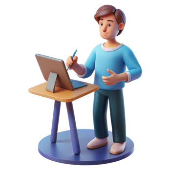 extraordinary traditional A digital artist creating a 3D model using a stylus and tablet, studio lighting, digital art style premium png