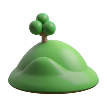 dramatic vintage A rolling green hill with a single tree on top, minimalist composition, soft lighting, landscape photography style high resolution png