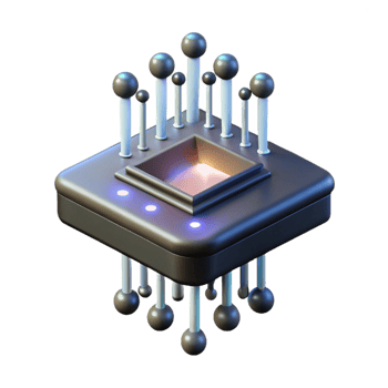 dramatic vintage A single, levitating microchip emitting binary code as beams of light, dark, moody lighting, digital art professional png