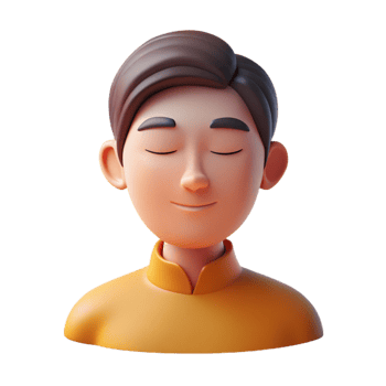 serene traditional Portrait of a person with closed eyes, conveying a sense of peace and tranquility, lit by soft, diffused light, in a minimalist style high quality png