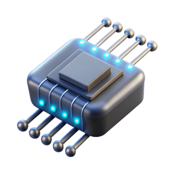 stunning abstract A single, levitating microchip emitting binary code as light trails, dark background with dramatic chiaroscuro lighting, digital art style 4K png