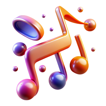 dramatic rustic An abstract representation of musical notes, visualized as floating, glowing symbols, with a dynamic, rhythmic style professional png