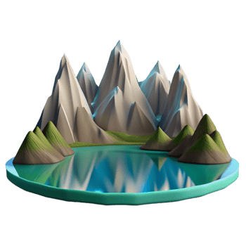 extraordinary artistic A serene mountain lake reflecting the surrounding peaks, calm water, mirror-like reflection 4K png