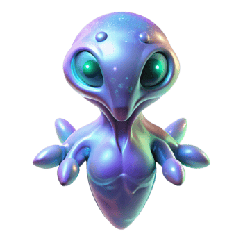 elegant vintage A crystalline alien creature floating in space, emitting a soft glow, ethereal and dreamlike lighting, abstract art style high resolution png