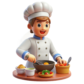 extraordinary modern An anime chef preparing a delicious meal, vibrant lighting, cooking anime style, detailed food genuine png