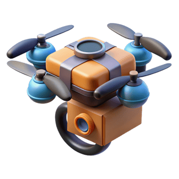 elegant traditional A futuristic drone delivering a package, sleek design, urban environment, realistic style detailed png