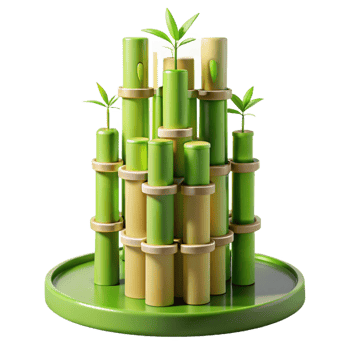 serene modern Bamboo skyscraper, sustainable architecture, green facade, soft natural lighting, eco-friendly design detailed png