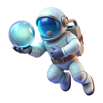 wonderful contemporary A lone astronaut, adrift in the void, clutching a bioluminescent orb, rim lighting, ethereal, art nouveau style high quality png